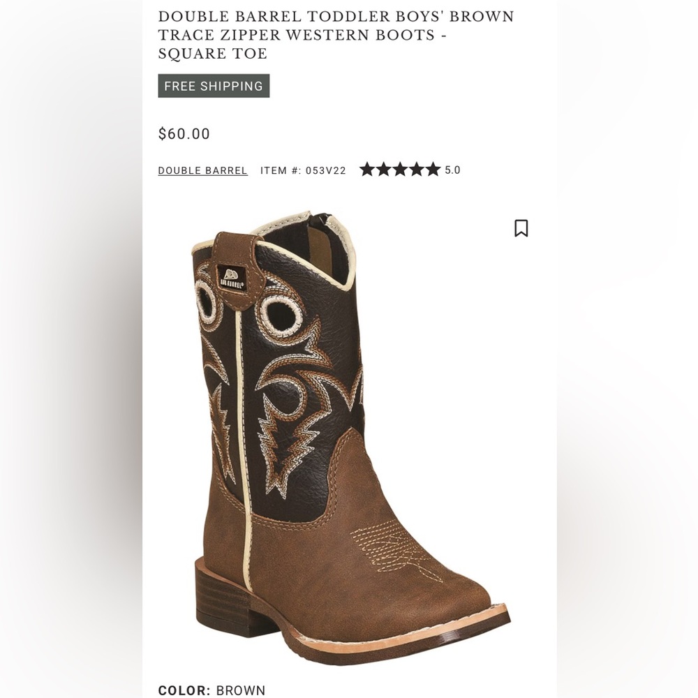 Twister Kids Brown and Dark Brown Western Pull-On Cowboy Boots